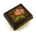 thumbnail image 1 of Magnificent Single Pink Rose Musical Box From Sorrento, Italy - Moon River, 1 of 2