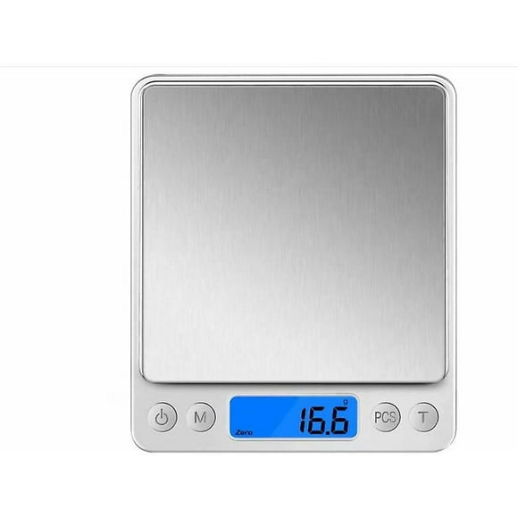 Küchenwaage, Elektronische Präzisionswaage 0.1g / 3kg, Kleine Schmuckwaage mit Tara- und PCS-Funktion, Lebensmittelwaage zum Backen, Küche, Kaffee mit
