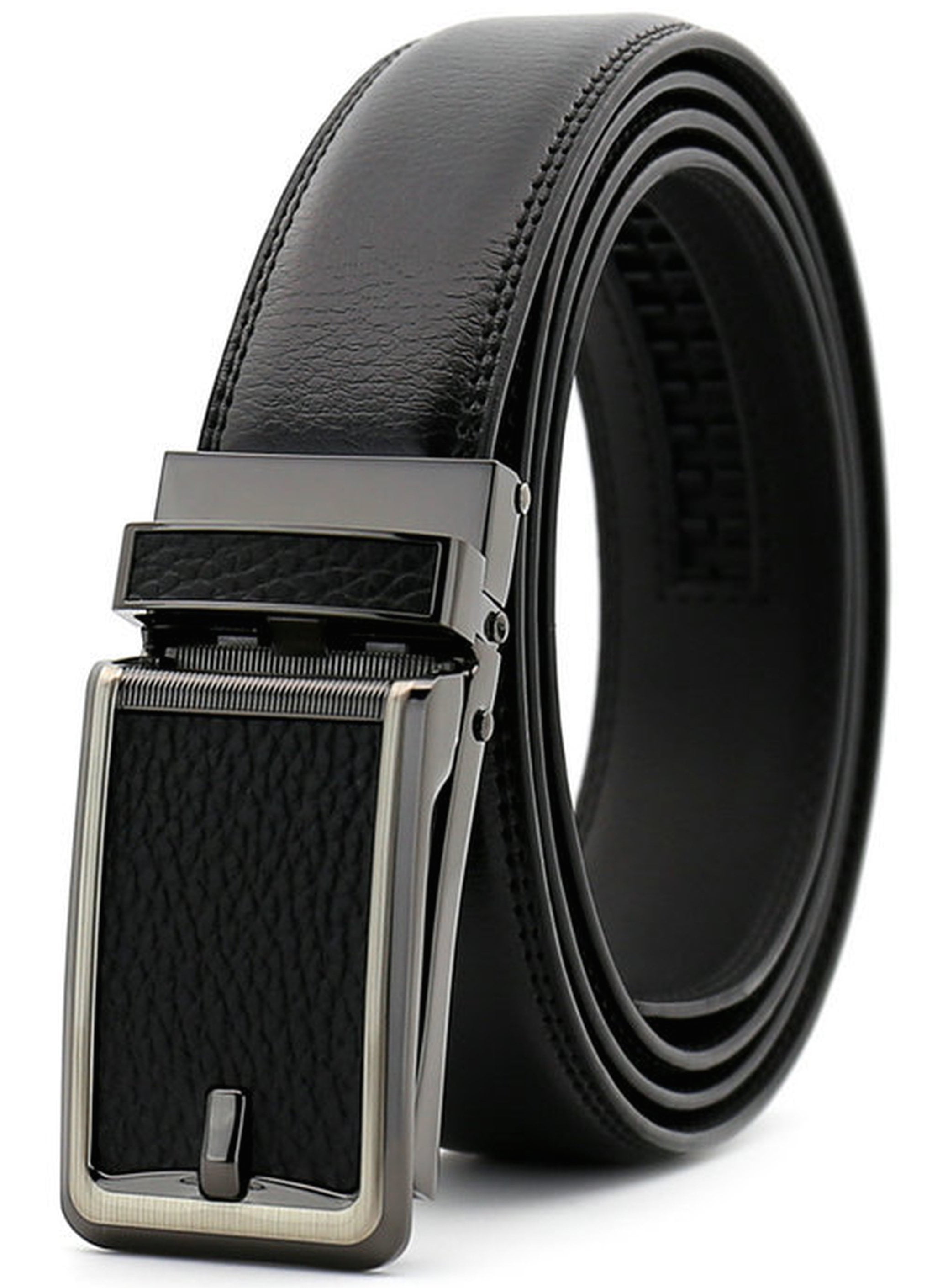designer black leather belt