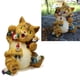 thumbnail image 5 of Estatuilla De Gato, Estatua De Gato Pequeña, Colores Brillantes, Amarillo Para Patio, 5 of 8