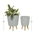 thumbnail image 4 of DecMode 14", 16" Gray Wood Contemporary Planter, 2 - Pieces, 4 of 7