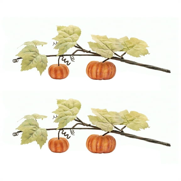 Melrose Pumpkin and Maple Leaf Artificial Fall Harvest Sprays - 21.25" - Set of  2