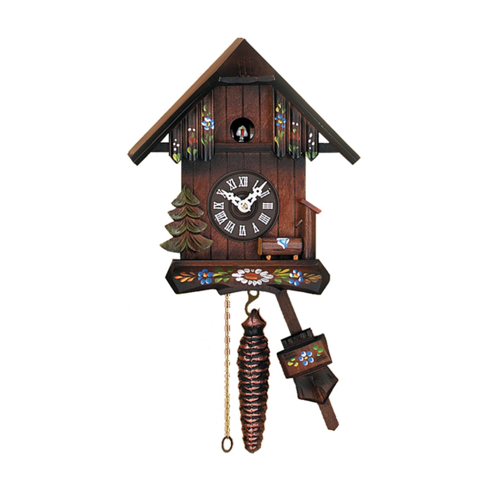 River City Clocks 98608 Flowers Quarter Call Cottage Cuckoo Clock