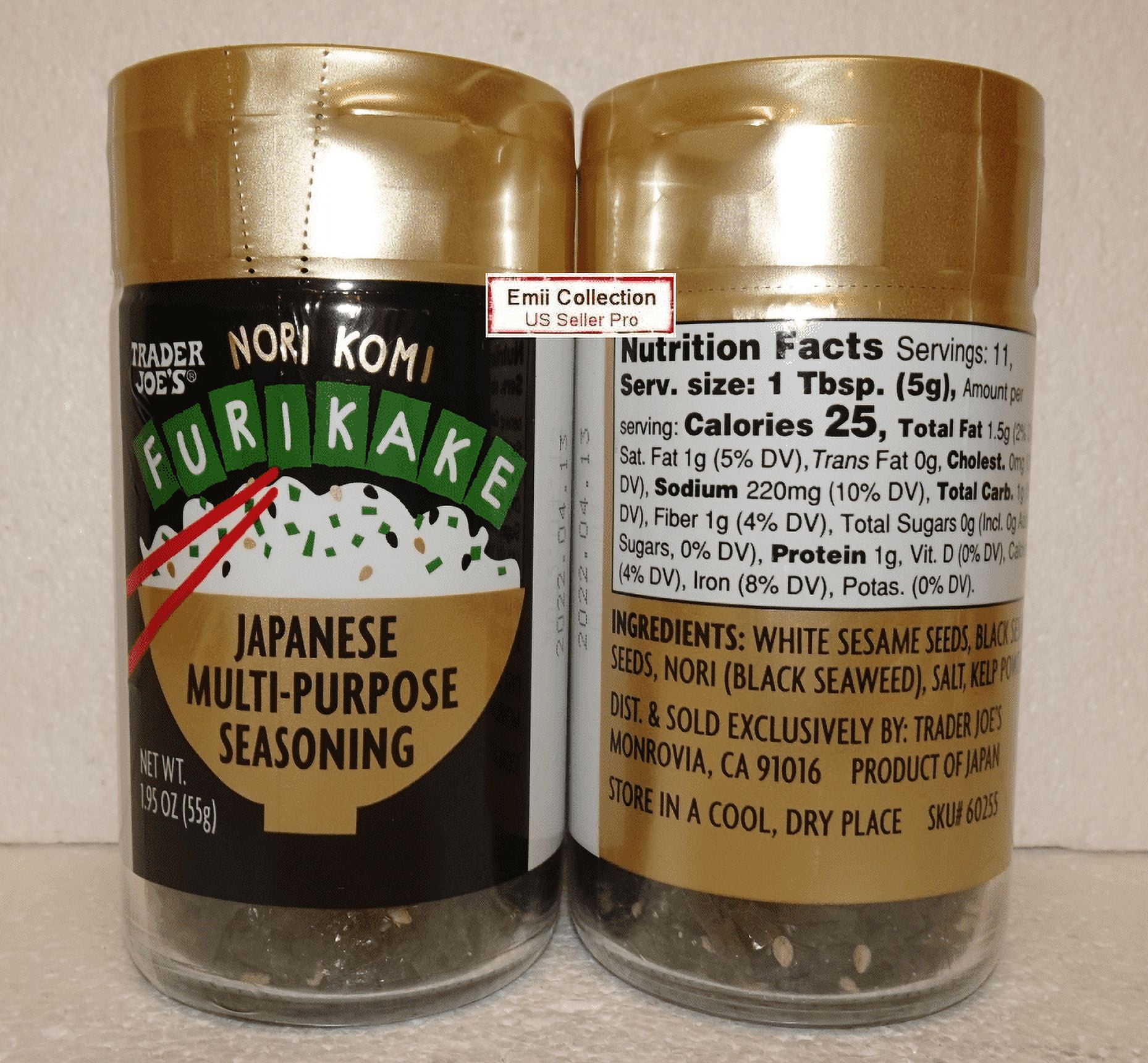TJ' Nori Furikake (2x55g) - Spice tins for grocery retail