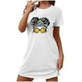 thumbnail image 2 of HaoXianJian Women's T-Shirt Nightgown Short Sleeve Sleepshirts Comfy Ladies Casual Cover Ups Nightdress, 2 of 5
