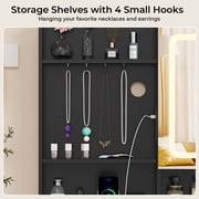 Ktaxon Large 47.2 Makeup Vanity with 3 Color Lights, Dressing Table w/ USB Charging Station, Adult, Black