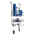 thumbnail image 6 of mDesign Steel Over Door Hanging Shower Caddy Storage Organizer - Chrome/White, 6 of 7