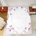 thumbnail image 5 of Feelyou Watercolor Ribbon Teen Twin Sheet Sets, Love Heart Bowknot Bedding, 3 Pieces, 5 of 7