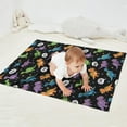 thumbnail image 2 of Black Cartoon Dinosaurs Speech Bubbles Pattern Blanket,Comfortable Soft Flannel Throw Blanket,All Season,Warm Lightweight Blankets for Sofa Bed Couch Living Room Chair,30"x40", 2 of 4