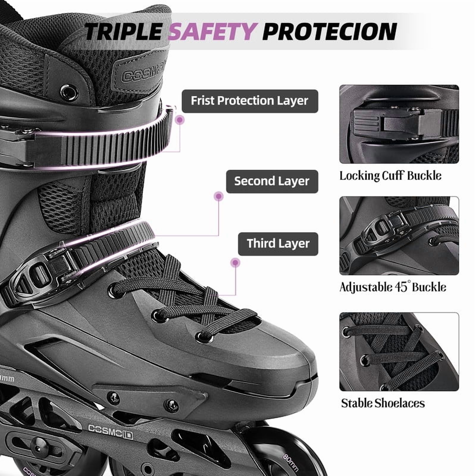 Professional Inline Skates for Women Men, COSMOID Roller Blades Adult Male Female, Size 5-13，Professional Fitness Roller Skates Blades for Unisex