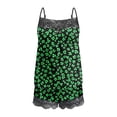 thumbnail image 4 of Pounoo Sleepwear for Women Festive Clover Print Set Sleeveless Top Set Loose Short Set Lightweight Set Weekend Casual Looks Gift, 4 of 5