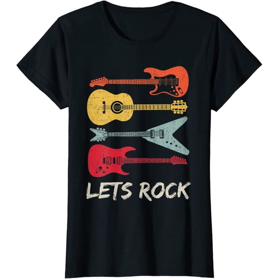 Lets Rock n Roll Guitar Retro Gift Shirt T-Shirt