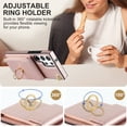 thumbnail image 3 of ELEHOLD for Samsung Galaxy S21, Shockproof PU Leather Case with Rotation Ring Stand Adjustable Shoulder Strap,Card Slots Stand RFID Blocking Protective Case Cover, rosegold, 3 of 8