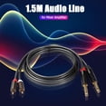thumbnail image 2 of Kuymtek 1.5m/4.9ft Dual 6.35mm 1/4 Mono Macho a Dual RCA Macho Adaptador Cable de Audio Kuymtek Componentes de la computadora, 2 of 9