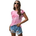 thumbnail image 3 of JWD Summer Ruffle Short Sleeve Knit Tunic Tops Shirts Tank Tee Blouse For Women, 3 of 7