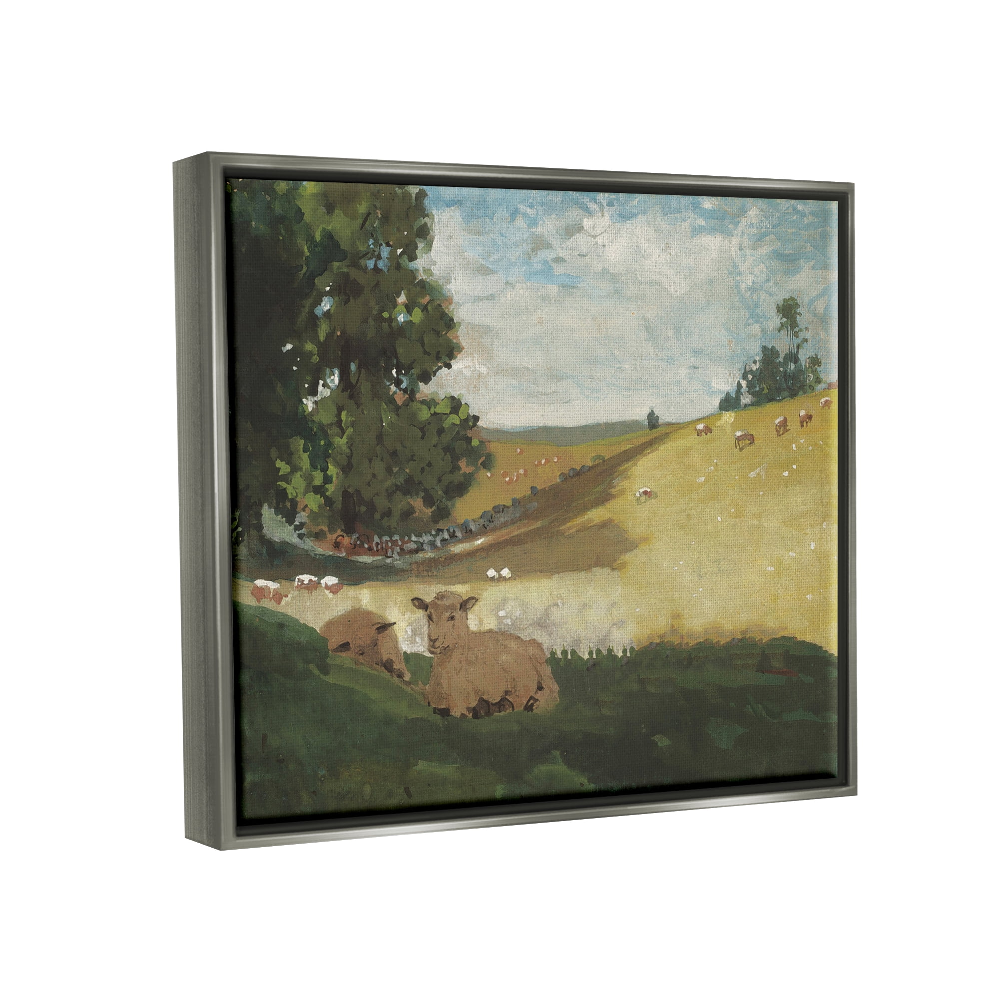 Stupell Warm Afternoon Winslow Homer Classic Landscape Painting Gray Floater Framed Art Print Wall Art