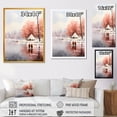 thumbnail image 4 of Designart "Winter Lake Camping II" Landscapes Framed Wall Art - Country Pink Camping Travel Entryway Framed Wall Art Print, 4 of 6