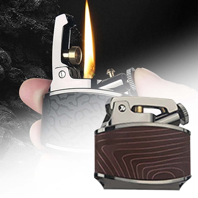 Riforla Kérosène Style Vintage avec Corps en Métal Rechargeable et Roue Intégrée Compacte et Portable (Kérosène Non Inclus) Camping & Randonnée