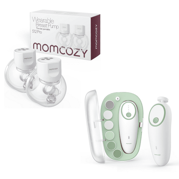 Momcozy Wearable Breast Pump S12 Pro & Momcozy Baby Nail Trimmer, Electric, Rechargeable,Baby Shower Gift