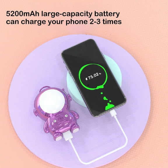 Nkmbld Reusable Hand Warmers, Fast Hot Hands Rechargeable Portable Astronaut Electric Heater for Camping Hunting Golf, Gifts for Women Men, Purple