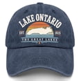 thumbnail image 6 of Lake Ontario Great Lakes Vintage Map Washed Baseball Cap for Men Women,One Size, 6 of 6