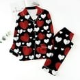 thumbnail image 2 of Kcolen Silk Pajamas for Women Set Valentine Jammies Long Sleeve Pj Sets Button Down Pajamas Women Cozy Men and Women Matching Pajamas Women's Lingerie, Sleep & Lounge, 2 of 3