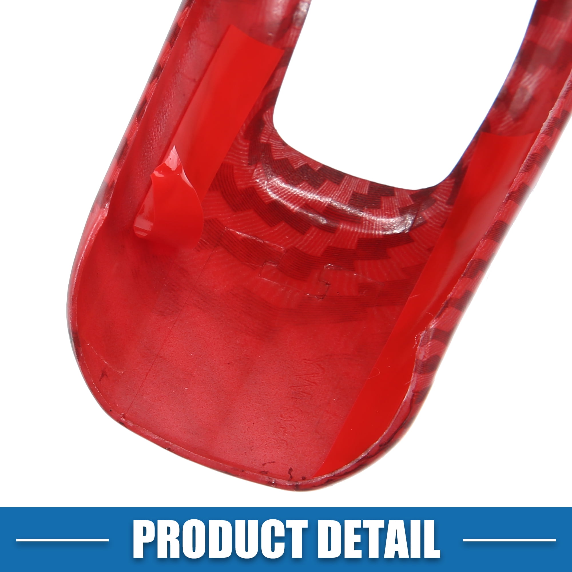 Unique Bargains Gear Shift Lever Cover Knob Trim for Land Rover Range Rover Sport 2014-2017 Carbon Fiber Pattern Red