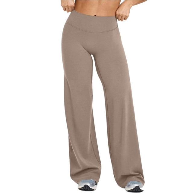 Leggings de entrenamiento for mujer, pantalones de Yoga sin costuras, de pierna ancha, acampanados, de cintura alta, suaves, sin costura frontal, gimnasio, Control de barriga