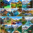 thumbnail image 2 of Evershine 5D DIY Kit de punto de cruz de pintura de diamante de montaña Bordado de diamante cuadrado completo Paisaje Lago Decoración del hogar Regalo, 2 of 5