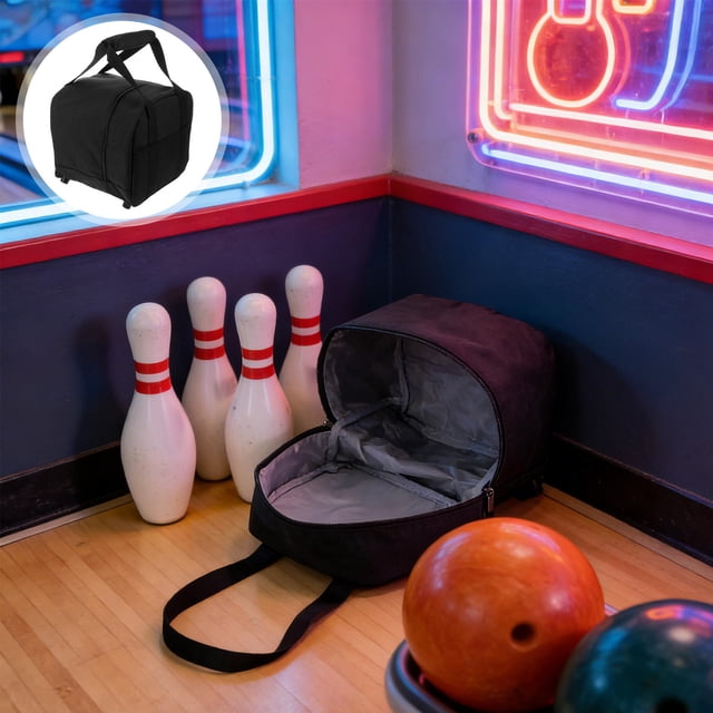unbranded Bolsa Para Bola De Bowling En Color Negro Con De Almacenaje Organizado