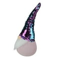 thumbnail image 5 of Northlight Gnome with Flip Sequin Hat Christmas Decoration - 17.5" - Purple and Blue, 5 of 7