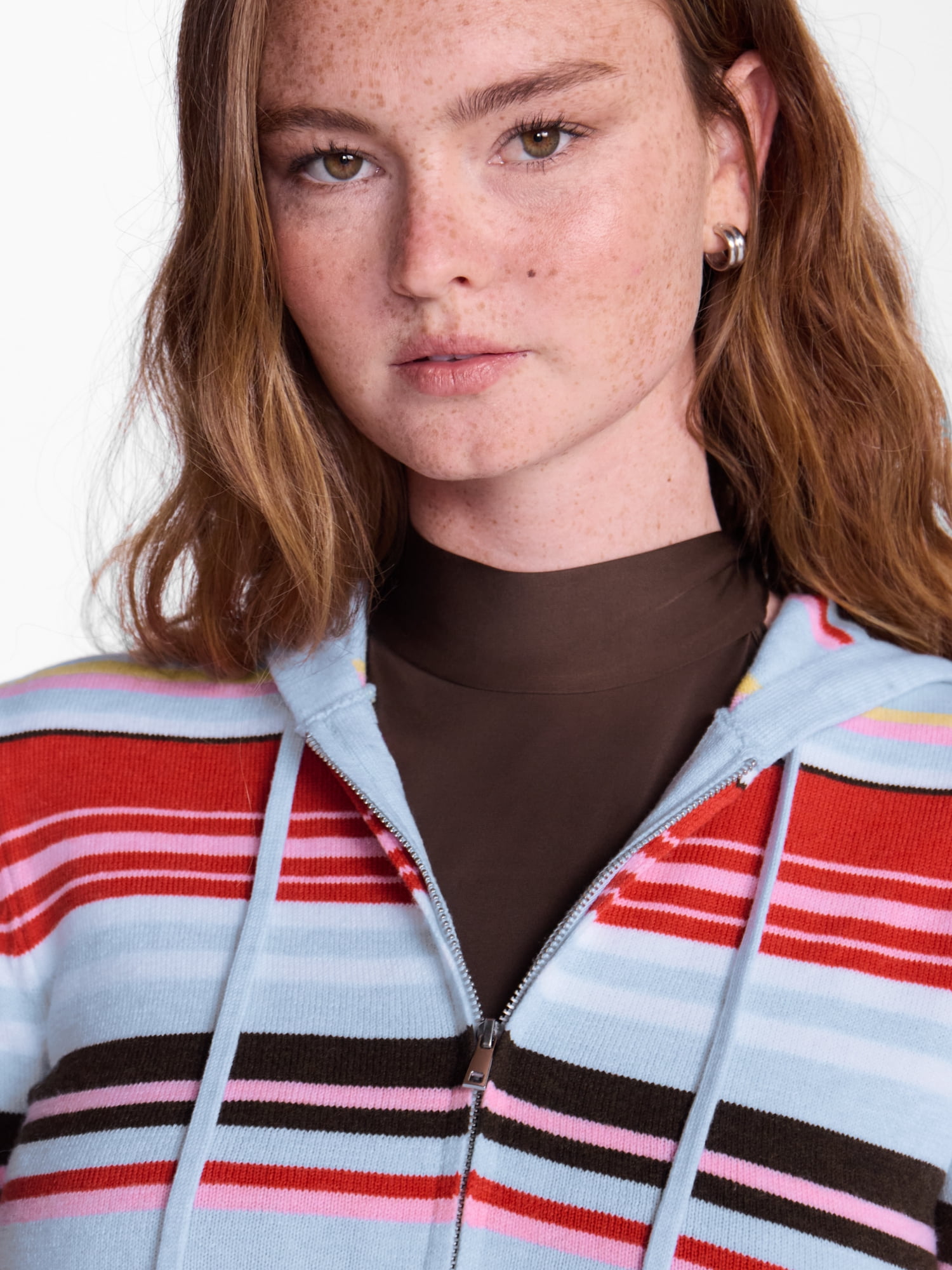 No Boundaries Zip Up Sweater, Women's XXS-XXL