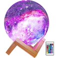 thumbnail image 1 of Moon Light Kids Night Light 5.9 Inch 16 Colors Led 3d Star Moon Light With Wood Stand Usb Charging Gift, 1 of 3