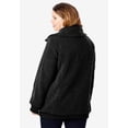 thumbnail image 2 of Roaman's Women's Plus Size High Collar Teddy Fleece Bomber, 2 of 6