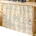 thumbnail image 2 of Bohemian Floral Cabinet Curtain 35"Wx35"L, Dustproof Under Sink Skirt with Self Adhesive Tape, Vintage Gradient European Line Cabinet Curtain Cover for Kitchen Sink, Bathroom Vanity, Laundry Room, 2 of 9