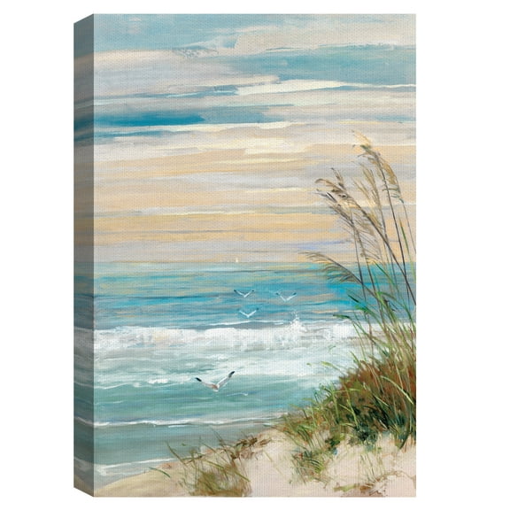 Beach at Dusk by Sally Swatland Wrapped Canvas Art Painting Print