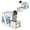 Blue+Gray, variant on Costway 3-In-1 Kids Art Easel with Stool Magnetic Dry-Erase Board with Book Rack Blue