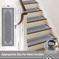 thumbnail image 2 of Stair Treads for Wooden Steps Non-Slip 28"X9" Soft Carpet Stair Treads Machine Washable Indoor Stair Runner for Kids Elders and Pets, 100% Polyester, 4pcs, Grey, 2 of 13