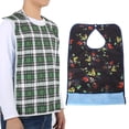 thumbnail image 3 of Adult Waterproof Mealtime Bib Double Layer Elder Dinning Clothes Protector Blue, 3 of 14