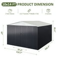 thumbnail image 6 of MUCHANT 10'x14' Outdoor Metal Storage Shed with Updated Frame Structure and Lockable Doors, Steel Garden Tool Sheds for Backyard, Patio, Lawn, White, 6 of 6