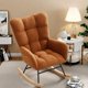 thumbnail image 1 of Moderno teddy rocking chair para nursery. forrado glider con high back armrests y side pocket. a comfy accent chair., 1 of 6