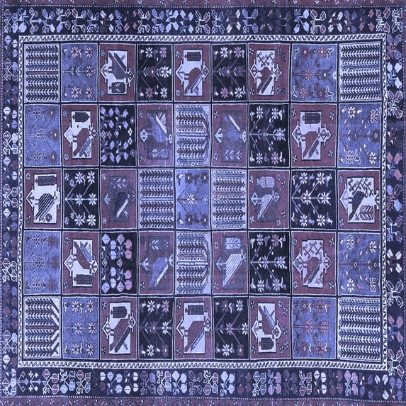 Ahgly Company Indoor Square Persian Blue Traditional Area Rugs, 6' Square