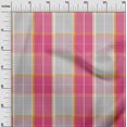 thumbnail image 2 of oneOone Cotton Jersey Dark Pink Fabric Madras Check Quilting Supplies Print Sewing Fabric By The Yard 58 Inch Wide, 2 of 4
