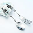 thumbnail image 3 of Stainless Steel Skull Spoon Fork Set Creative Personalized Camping Cutlery, 3 of 6