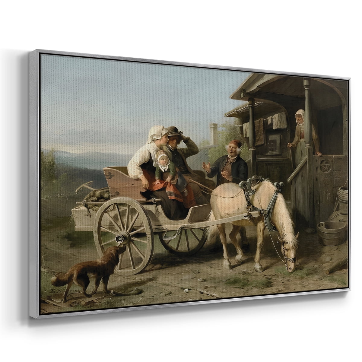 Vintage Landscape-CCXLIX By Wexford Home Framed in Silver Wood Gallery Wrapped Canvas 17 in. x 25 in.