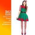 thumbnail image 2 of Skeleteen Red and White Socks - Over The Knee Striped Costume Accessories Red and White Stockings for Men, Women and Kids, 2 of 5