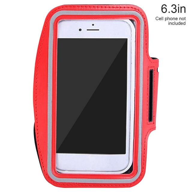 Arm Bag Sport Phone Holder Pouch Fitness Armband Case Sleeve for 6.3 Inches Cellphone, Red