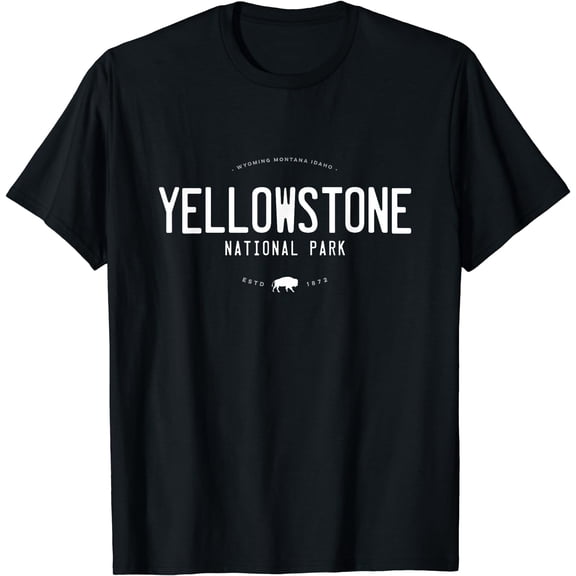 Yellowstone National Park Graphic T-Shirt Black Small