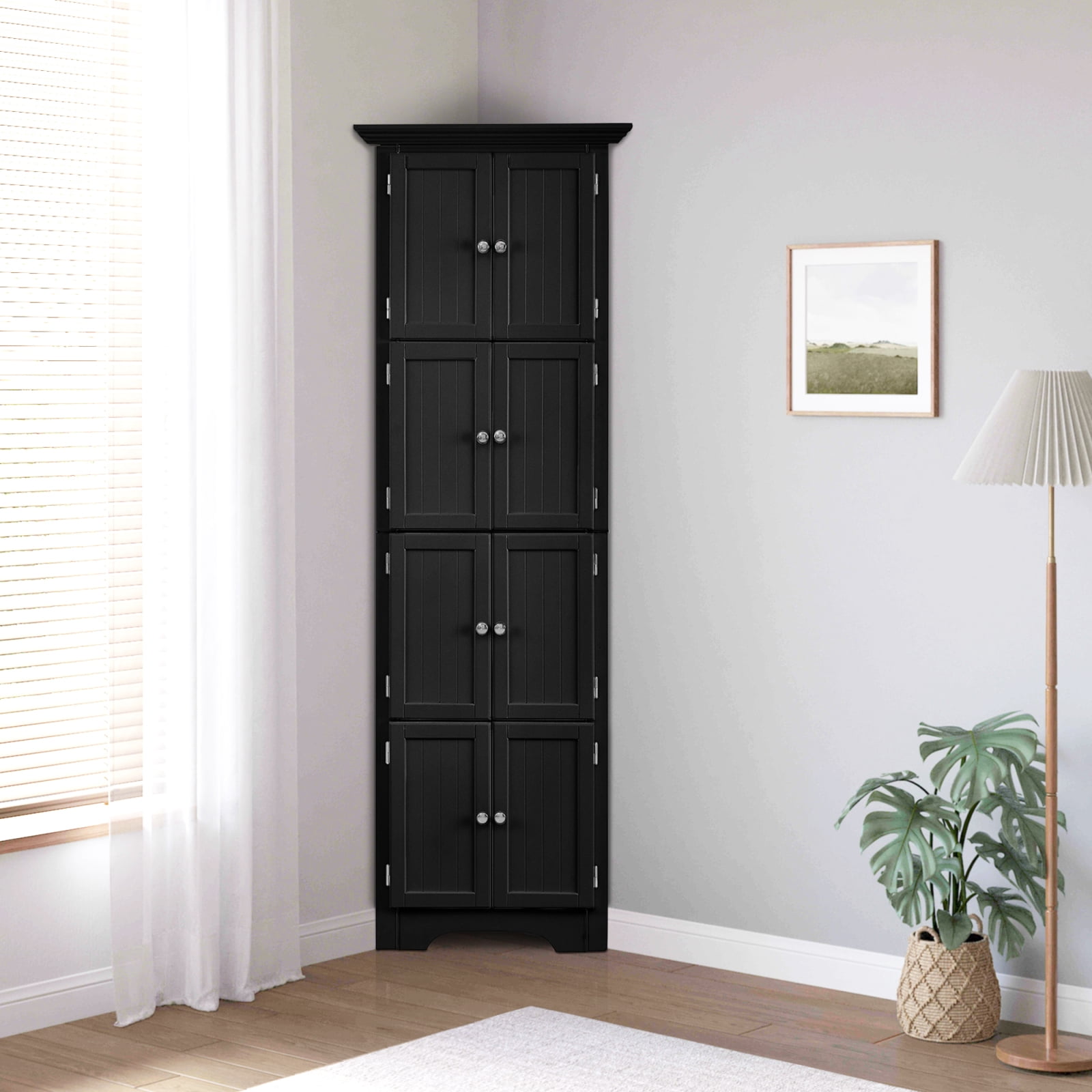 Pouseayar 72" Tall Corner Wall Storage with 8 Doors and 4