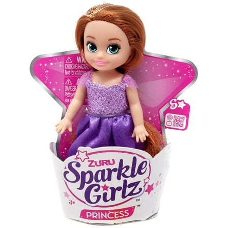 Sparkle Girlz Princess Red Hair with Purple Dress Mini Doll